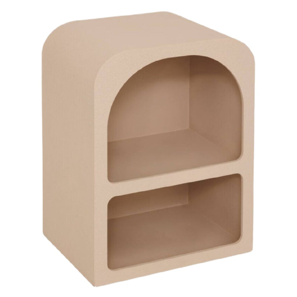 Moderner, minimalistischer Regal mit zwei Fächern in Beige