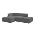 Ecksofa aus grauem Stoff – Modernes, minimalistisches Design mit modularer Formgebung.