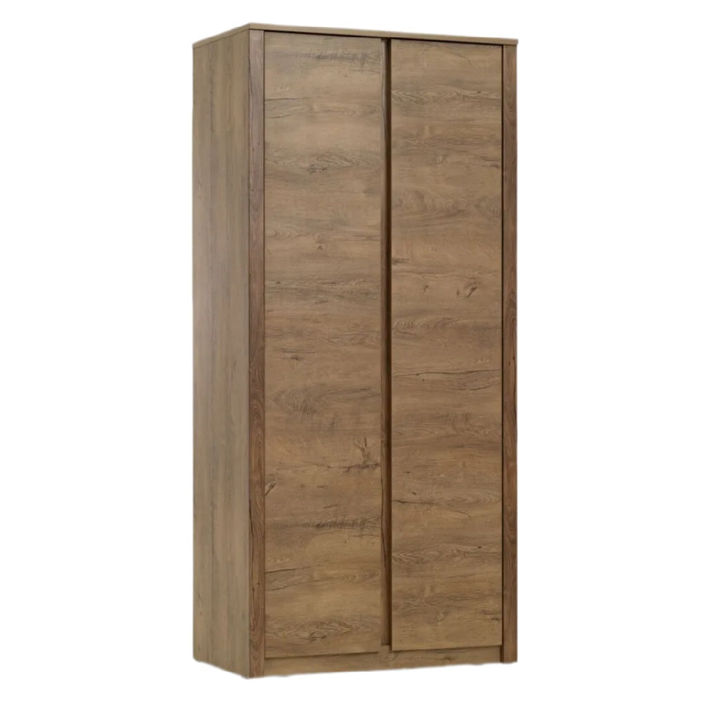 Zweiflügiger Hochschrank aus Holz in natürlicher Eiche